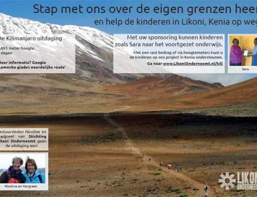 Sponsor Kilimanjaro beklimming Stichting Likoni